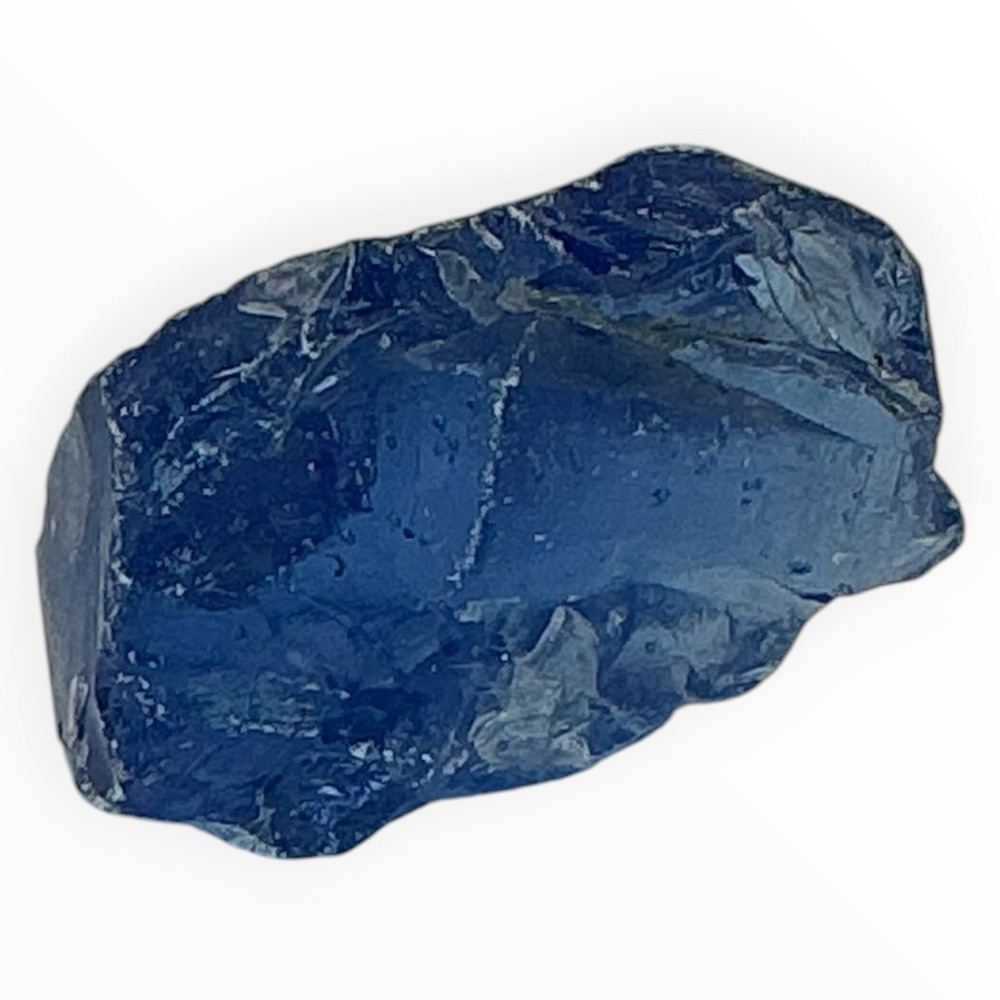 Satin Blue Translucent Art Glass Cullet Glowing Manganese Slag Glass #6GL70 - Picture 4 of 7